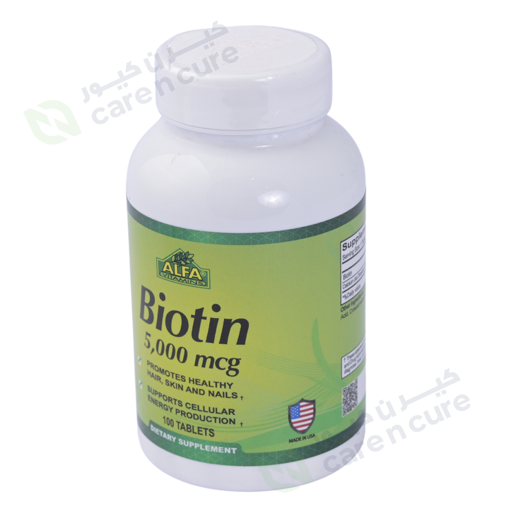 Alfa Biotin 5000 Mcg Tablets 100 pieces