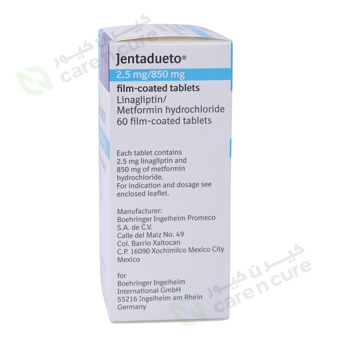 Jentadueto 2.5mg/850 mg Fc Tablets 60 Pieces