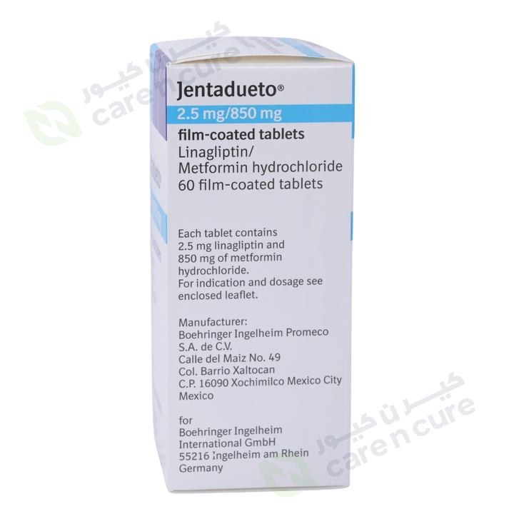 Jentadueto 2.5mg/850 mg Fc Tablets 60 Pieces