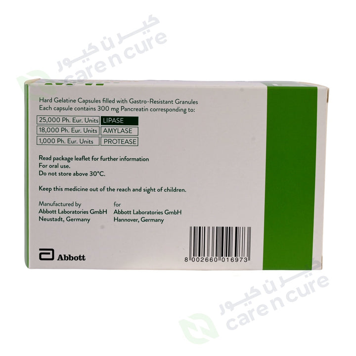 Creon 25000 300mg Cap 100 Pieces