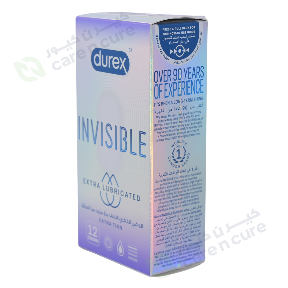Durex Invisible Extra Thin & Extra Lubricated 12 Condoms
