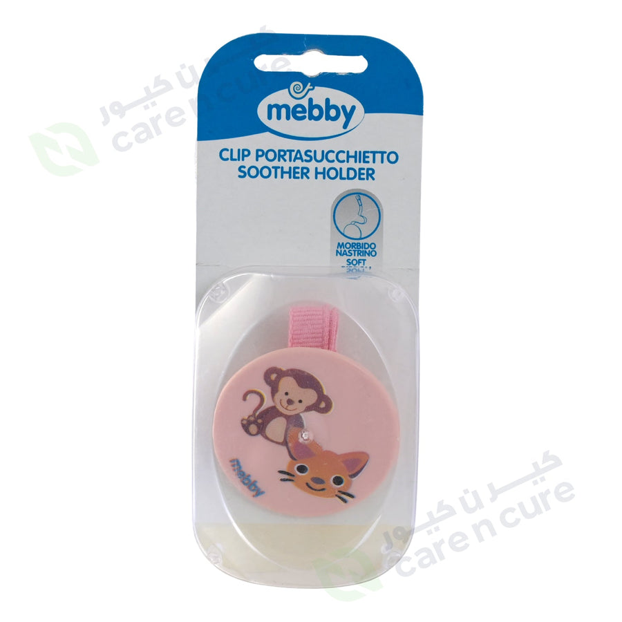 Mebby Soother Holder Clip Girl Pink