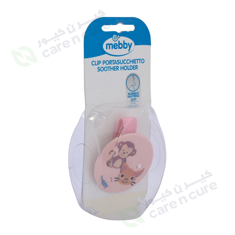 Mebby Soother Holder Clip Girl Pink