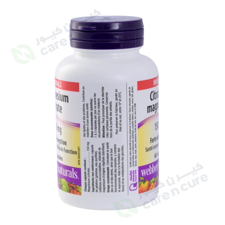 Webber Naturals Magnesium Citrate 150mg Cap