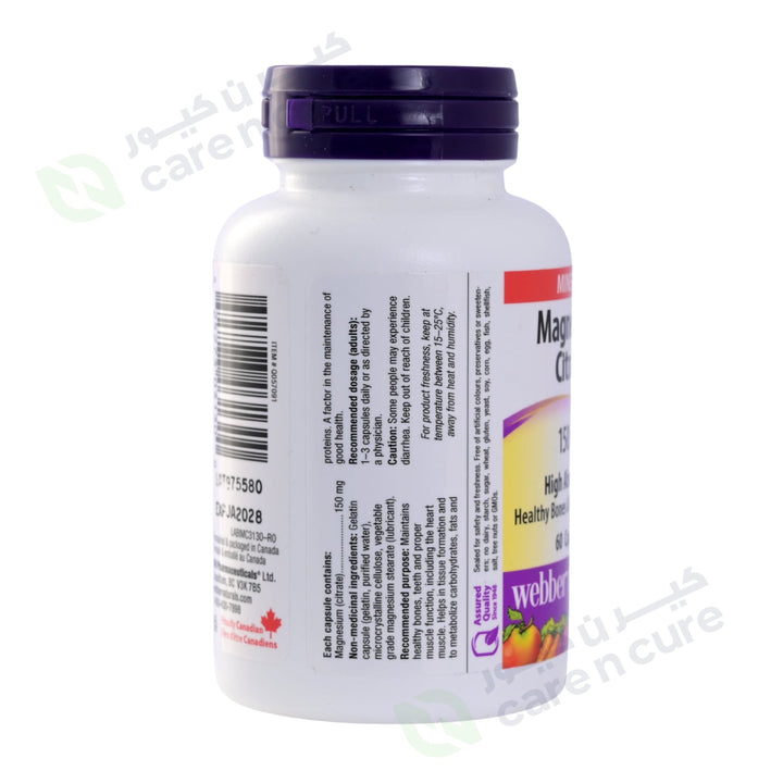 Webber Naturals Magnesium Citrate 150mg Cap