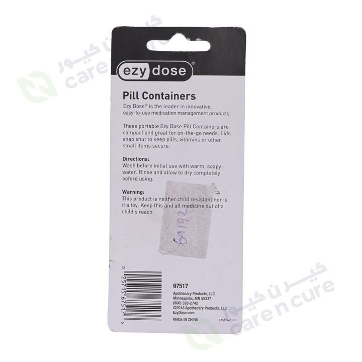 Ezy Dose Portable Pill Container 2 Pieces 67517
