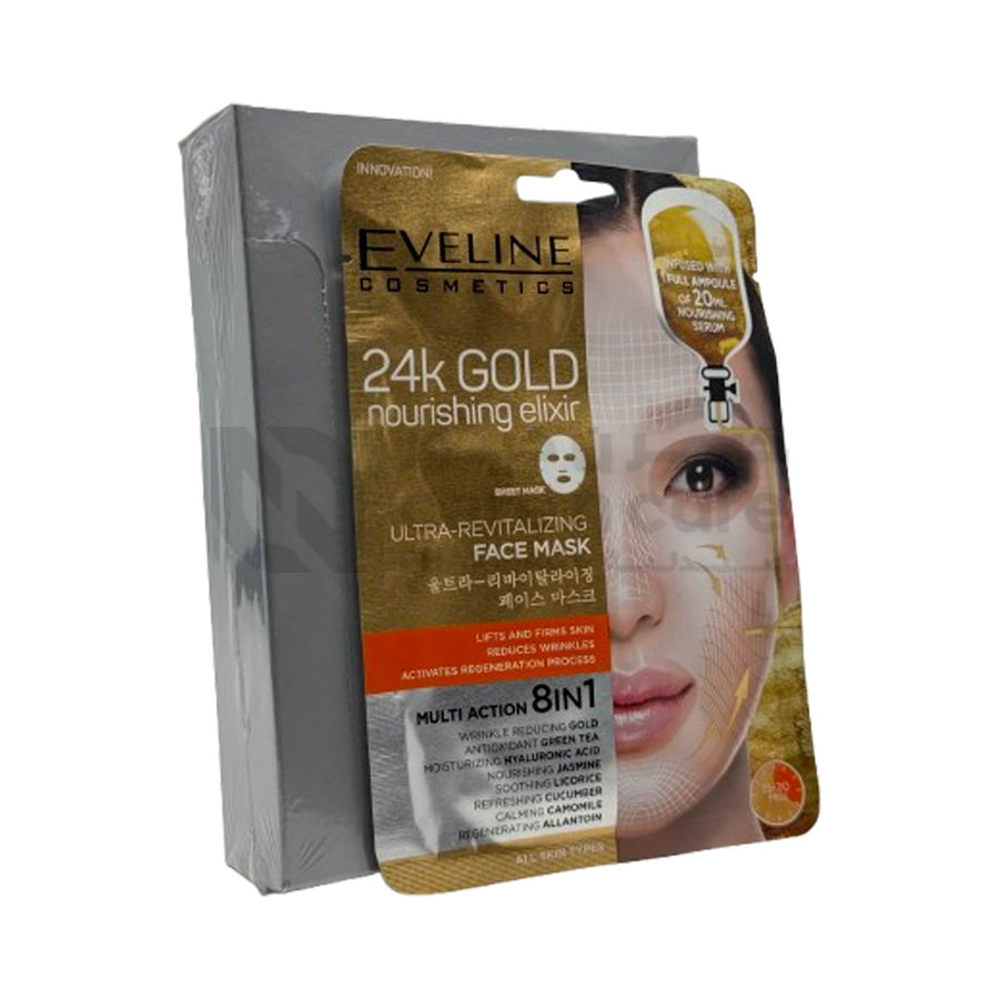 Eveline Face Mask 24K Gold Ultra Revitalizing 10 Pieces