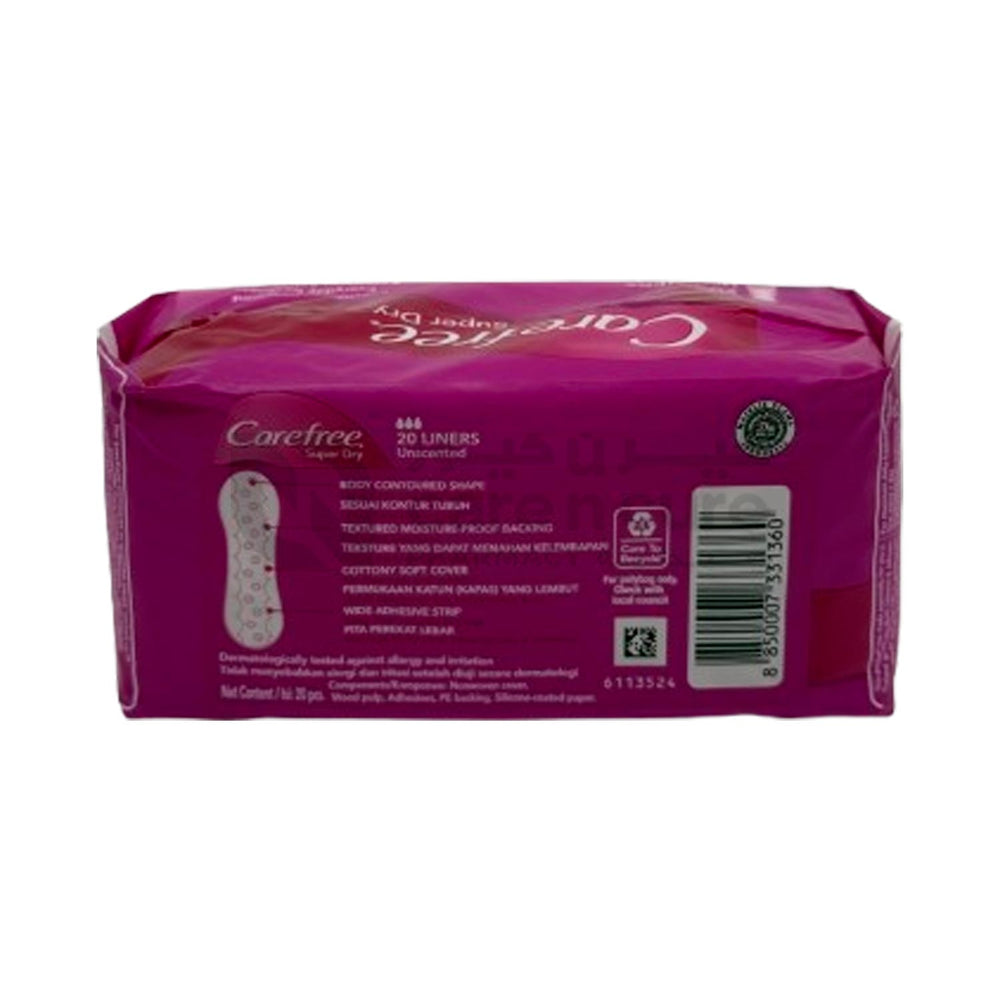 Carefree Super Dry Pantyliner Np 20 Pieces