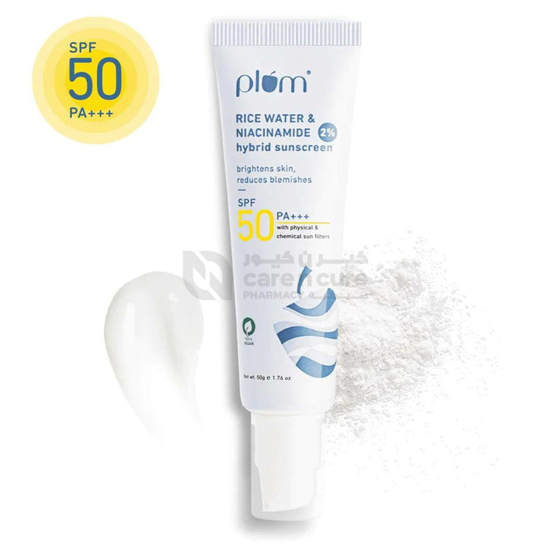 Plum Rice Water & Niacinamide Sunscreen Spf 50 50 gm