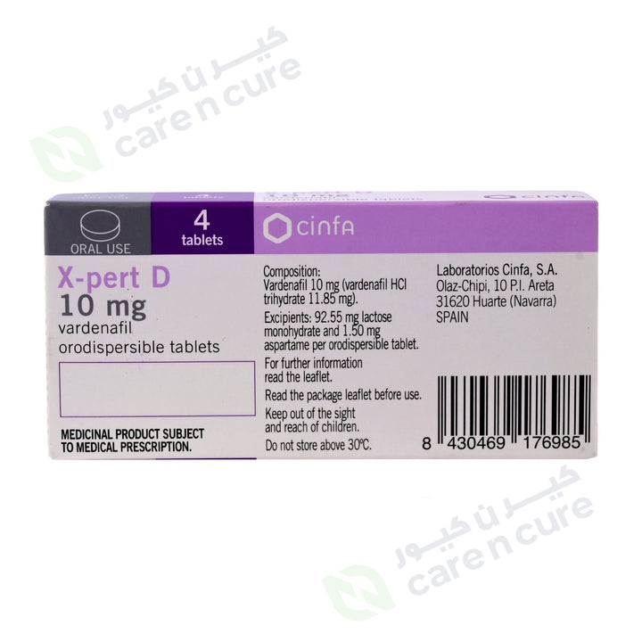 X Pert D 10 mg Tablets 4 Pieces (ORIGINAL PRESCRIPTION IS MANDATORY UPON DELIVERY)