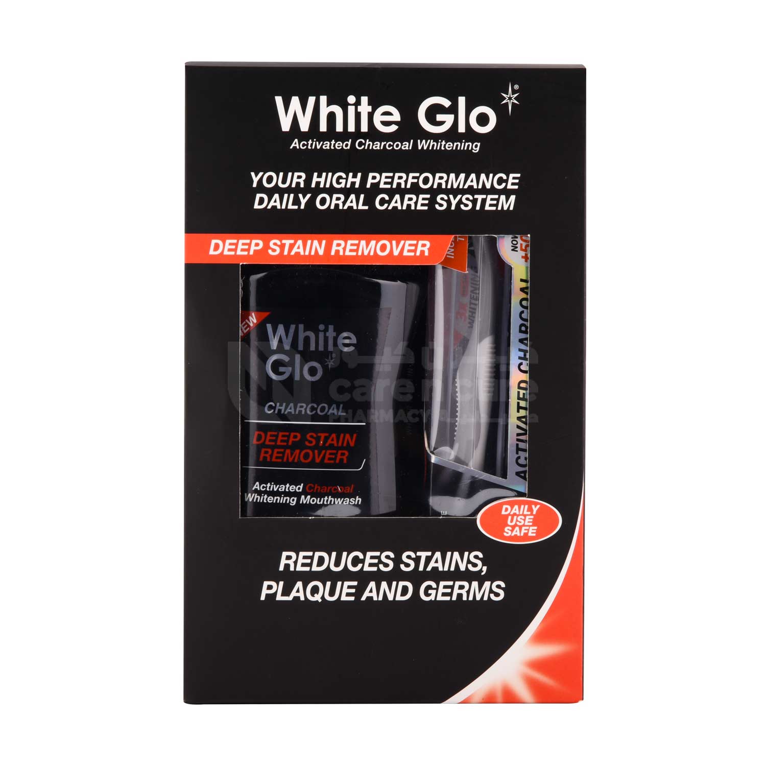 Buy White Glo Charcoal Deep Stain Remover Mouthwash online in Qatar