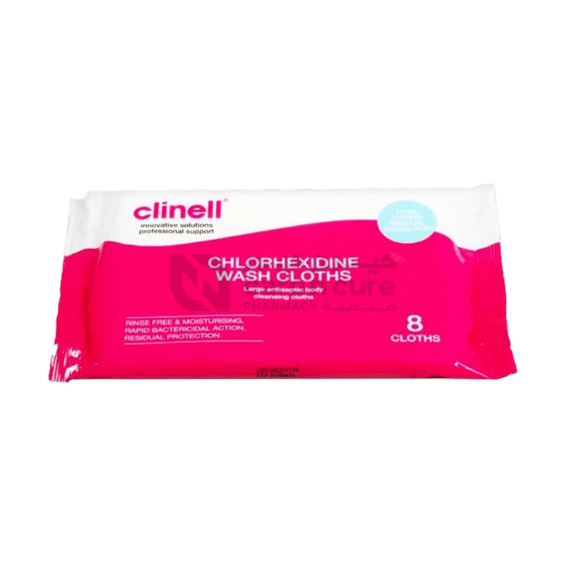 Clinell Chlorhexidine Wash Cloth 8 Pieces