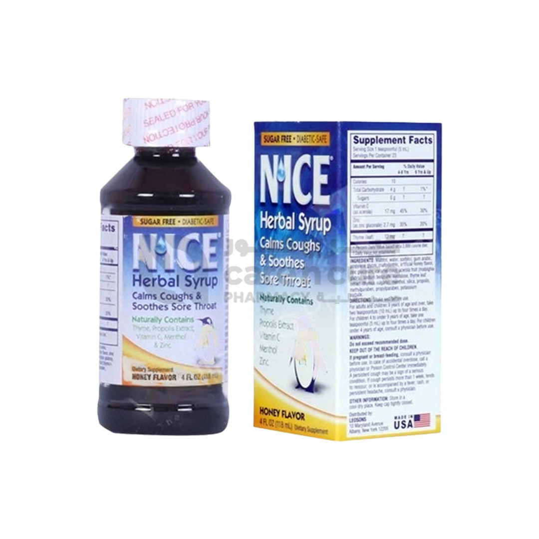 Nice Herbal Syrup Sugar Free 118 ml
