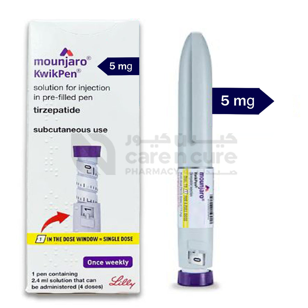 Mounjaro Kwikpen 5 mg/0.6ml Pre-Filled Pen 1 Piece (4 Dose) (Original Prescription Is Mandatory Upon Delivery)