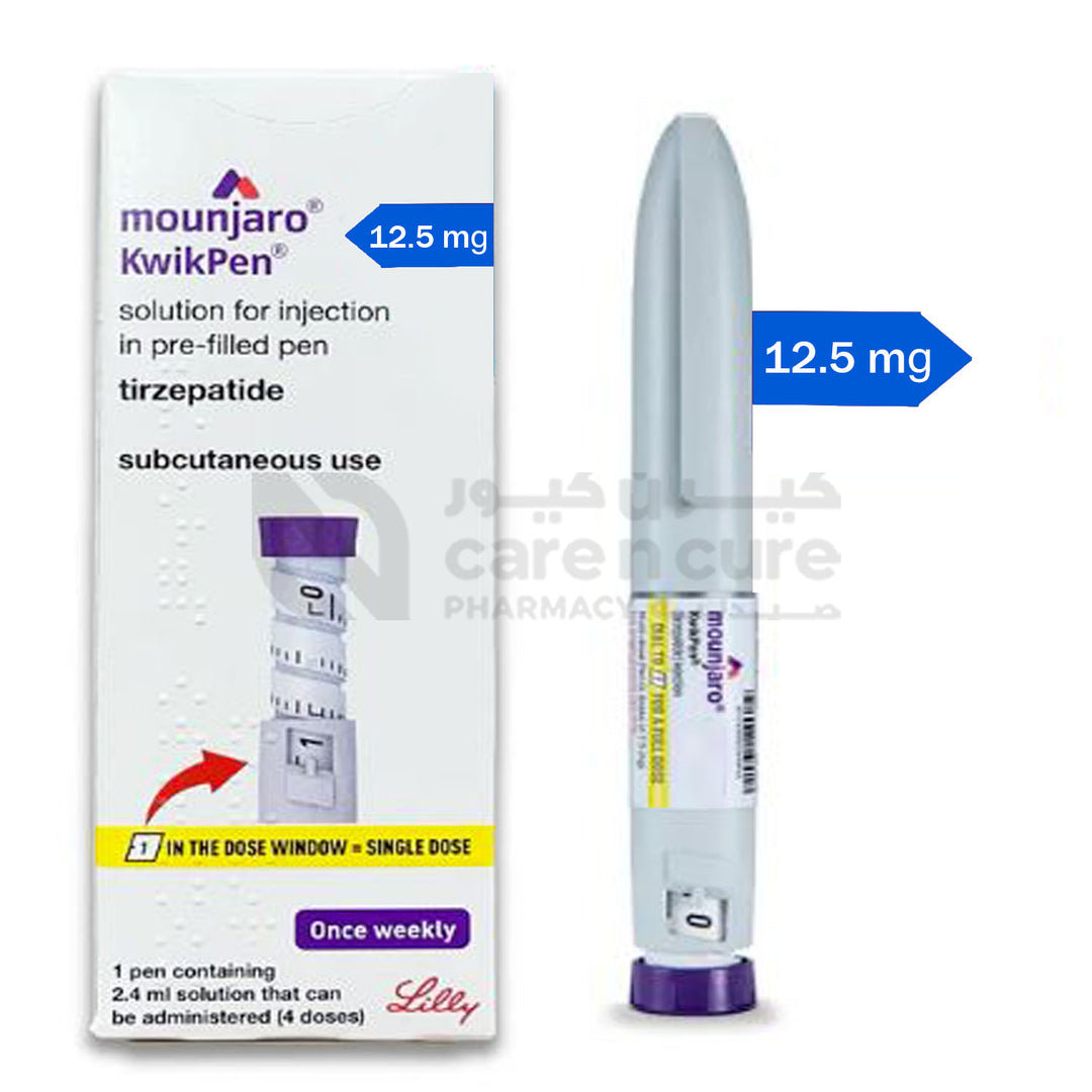 Mounjaro Kwikpen 12.5 mg/0.6ml Pre-Filled Pen 1 Piece (4 Dose) (Original Prescription Is Mandatory Upon Delivery)