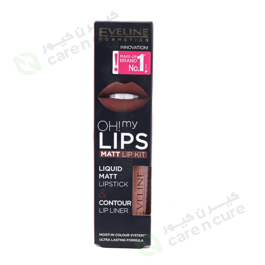 Eveline Oh My Lips Liquid Matte Lipstick Lip Liner No 02 Milky Chocolate