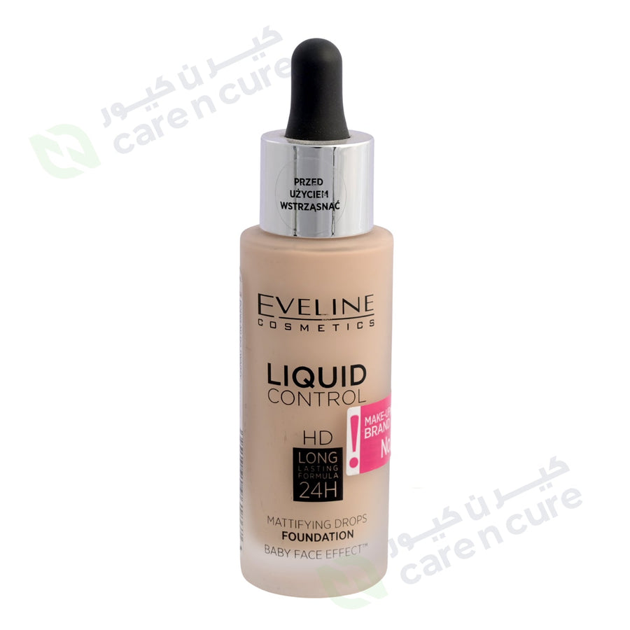 Eveline Liquid Control Foundation With Dropper 015 Light Vanilla 32 ml