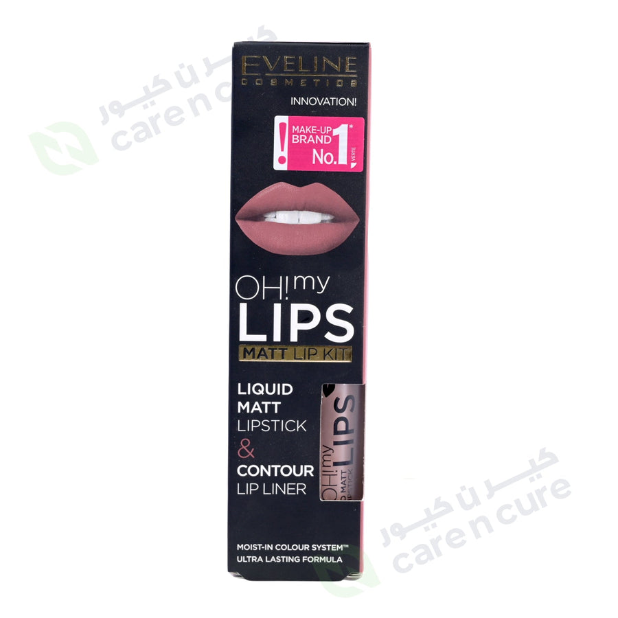 Eveline Oh My Lips Liquid Matt Lipstick And Lip Liner No. 01 Neutral Nude