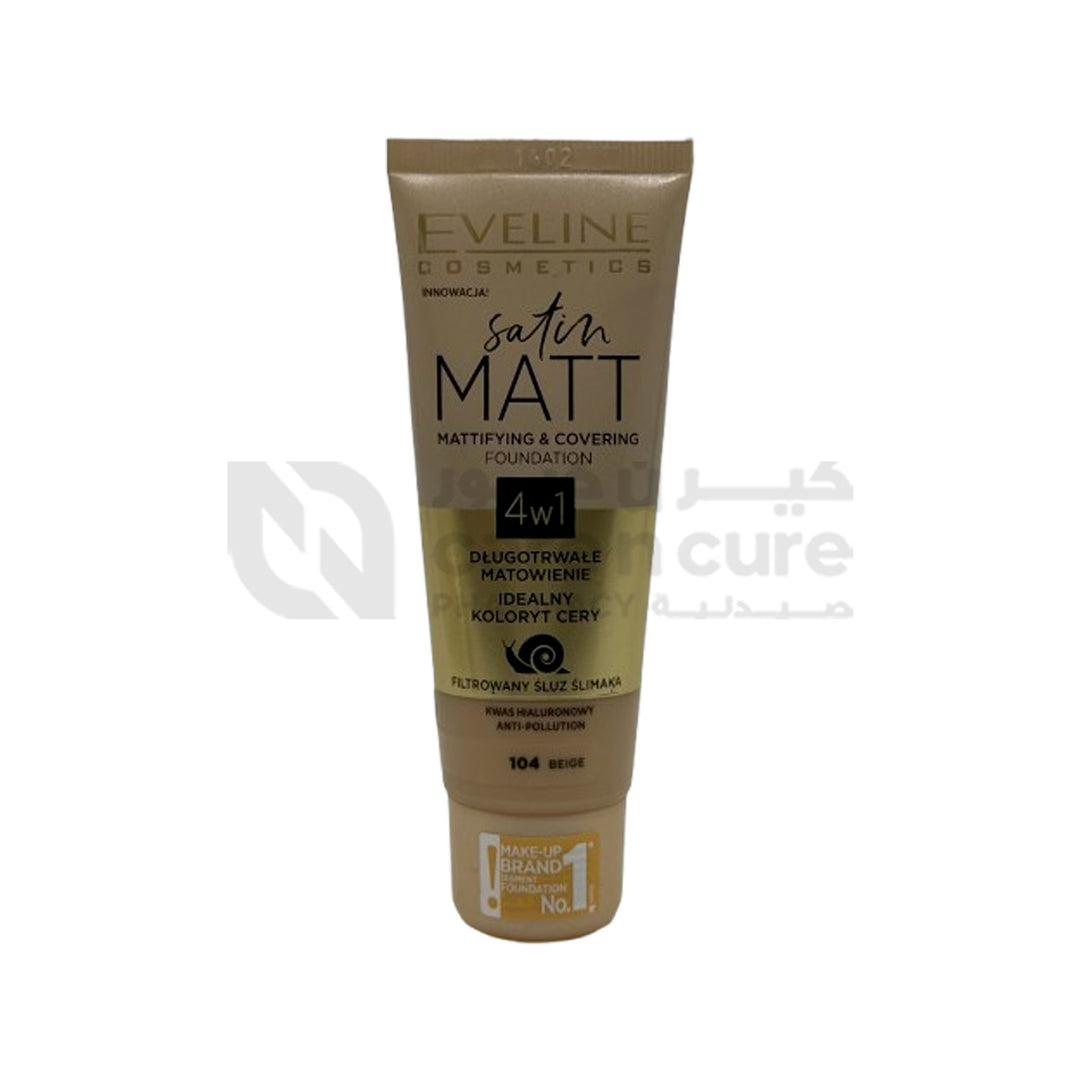 Eveline Satin Matt Mattifying Covering Foundation 04 Beige