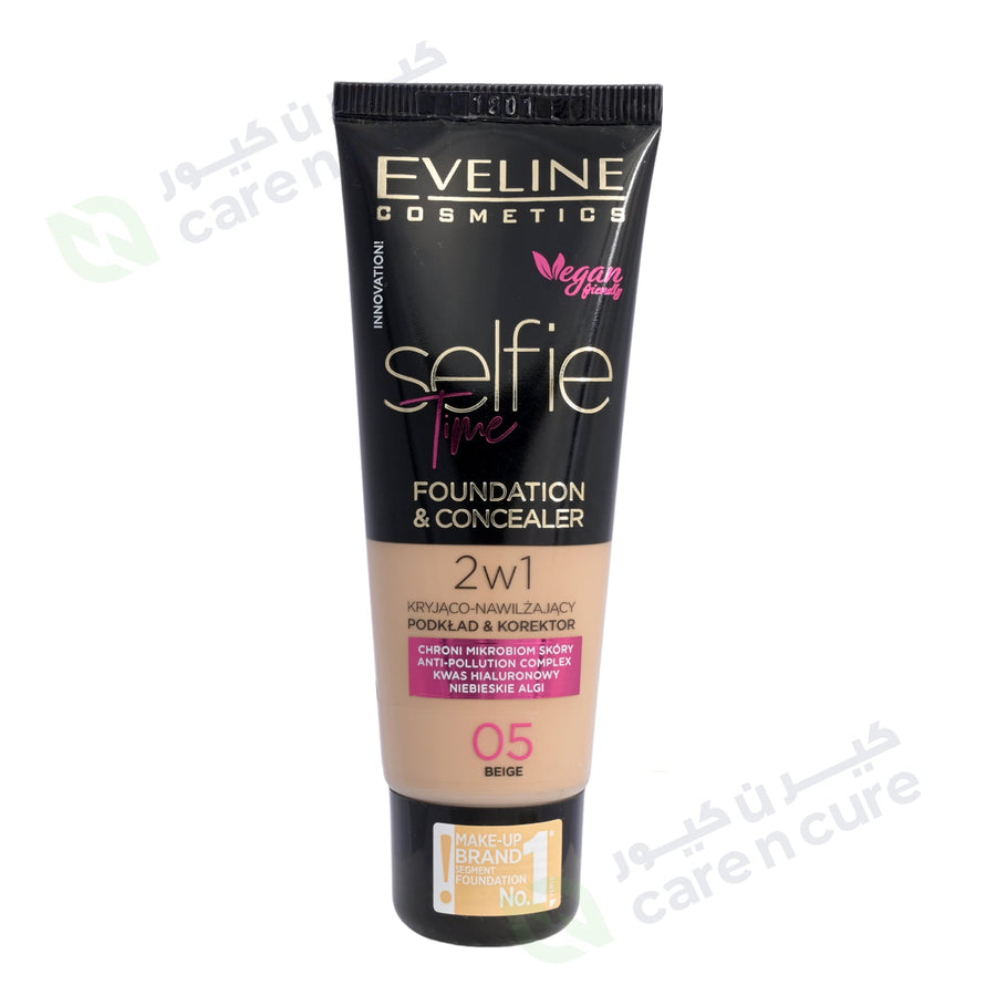 Eveline Selfie Time Foundation And Concealer 05 Beige 30 ml
