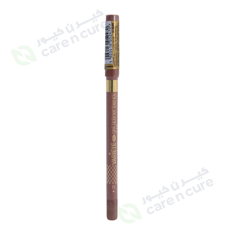 Eveline Variete Gel Lip Liner Pencil Matt Waterproof No1 Nude