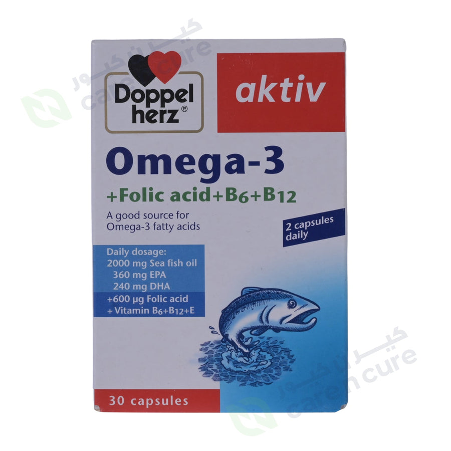 Doppelherz Aktiv Omega 3 + Folic Acid + B6 + B12 Tablet 30 Pieces