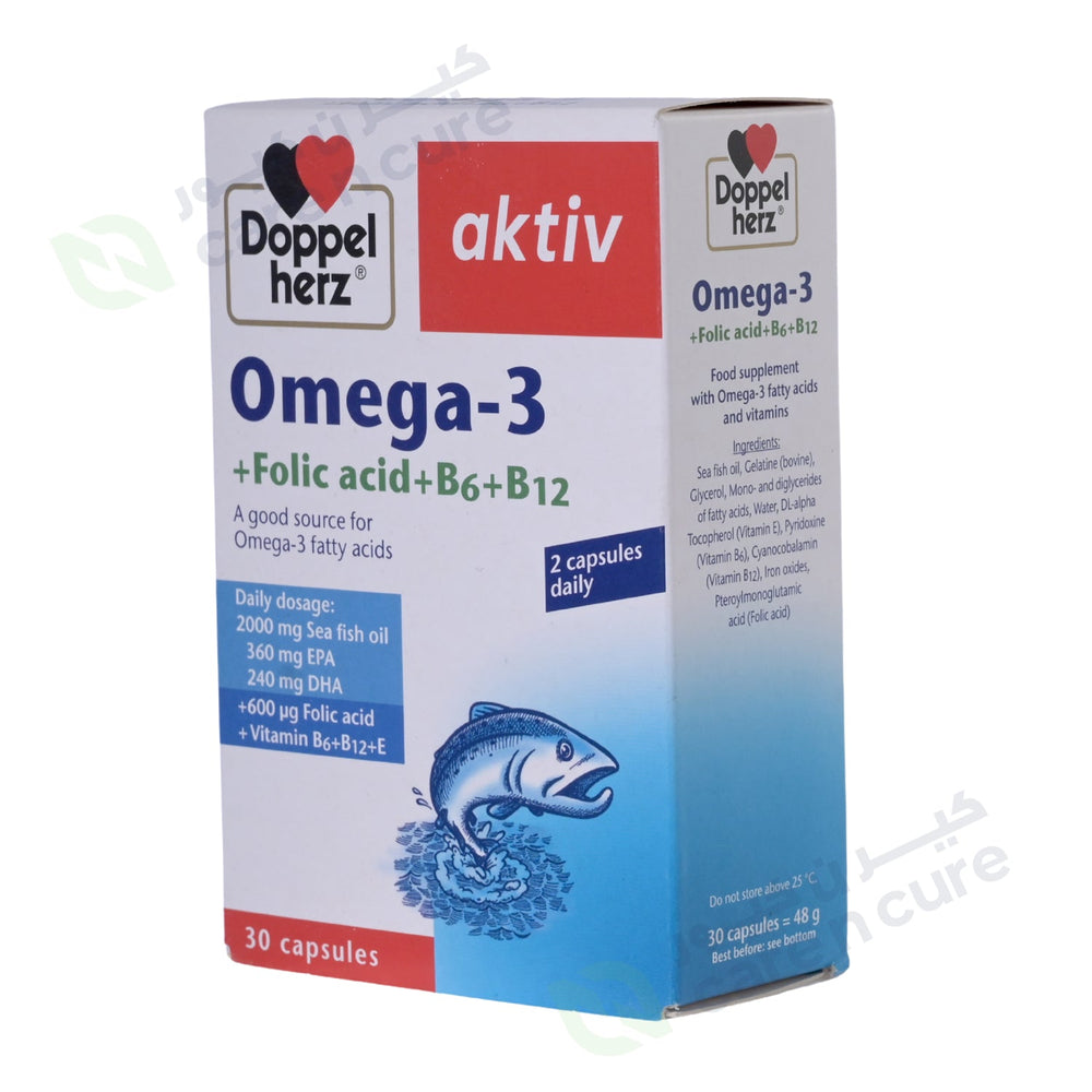 Doppelherz Aktiv Omega 3 + Folic Acid + B6 + B12 Tablet 30 Pieces