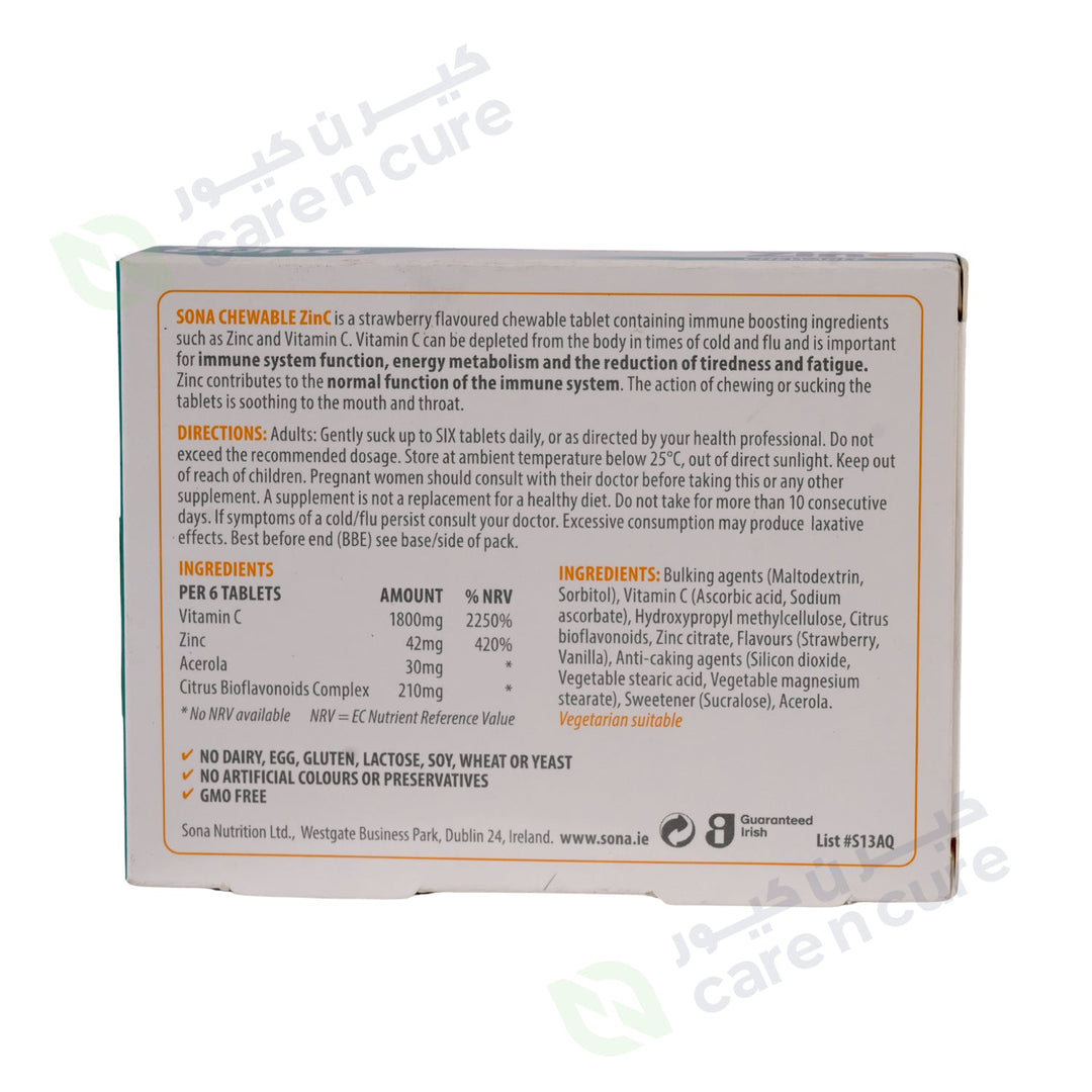 Sona Zinc C Chewable Tablet 24 Pieces