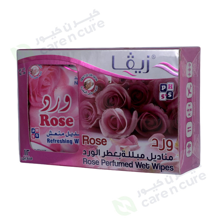 Ziva Rose Perfumed Wipes 12 Pieces