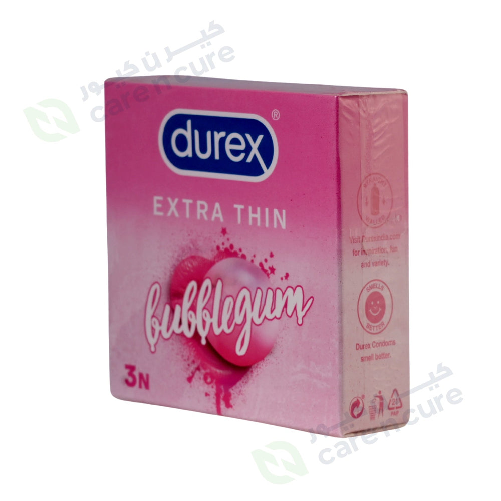 Durex Extra Thin Bubblegum Condoms 3 Pieces