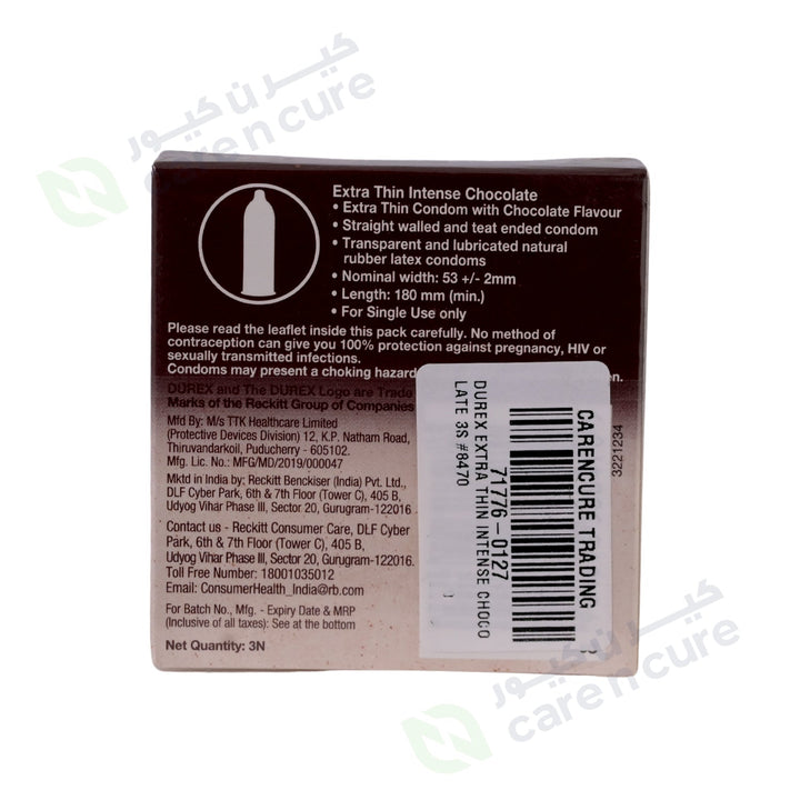 Durex Extra Thin Intense Chocolate 3 Pieces