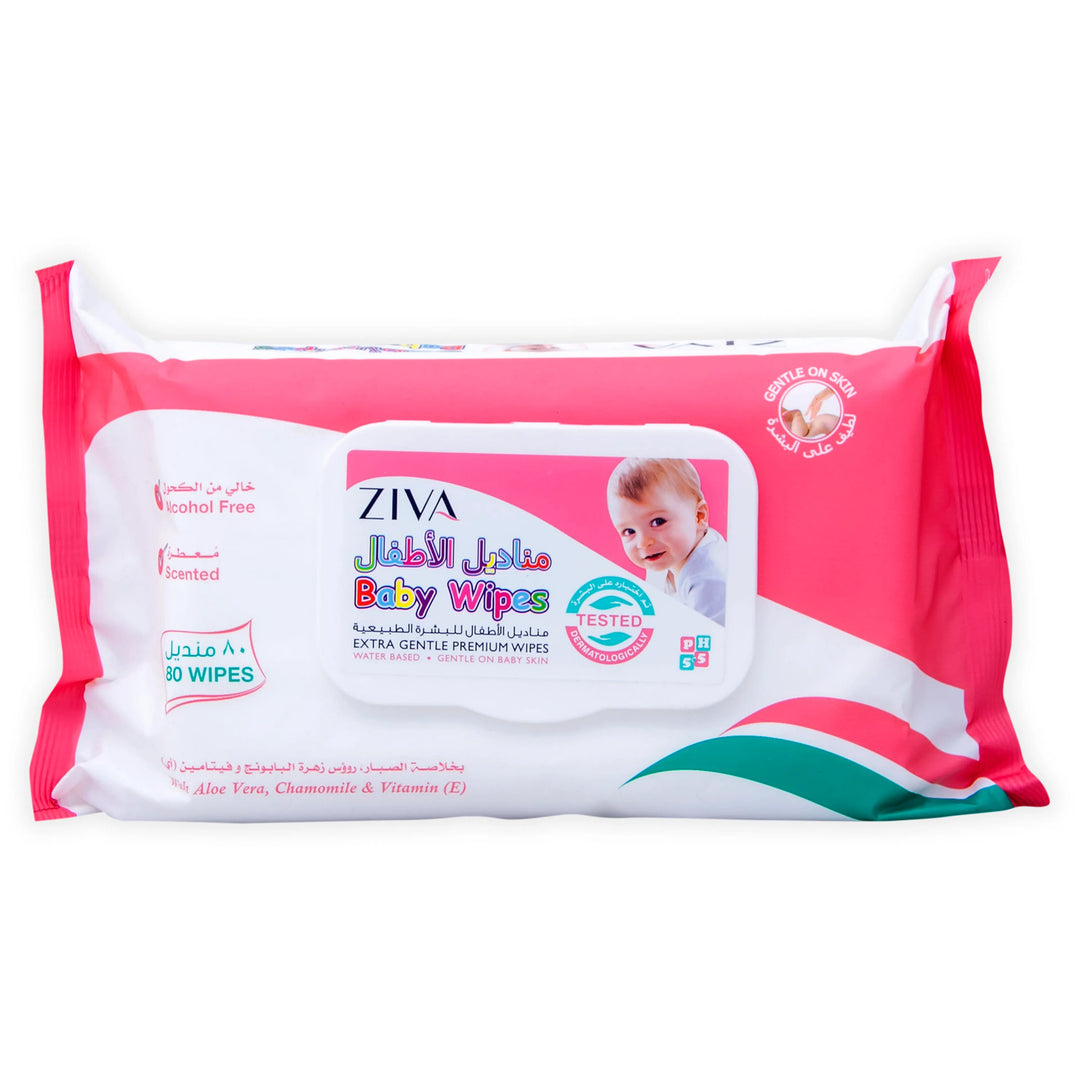 Ziva Premium Baby Wipes 80 Pieces