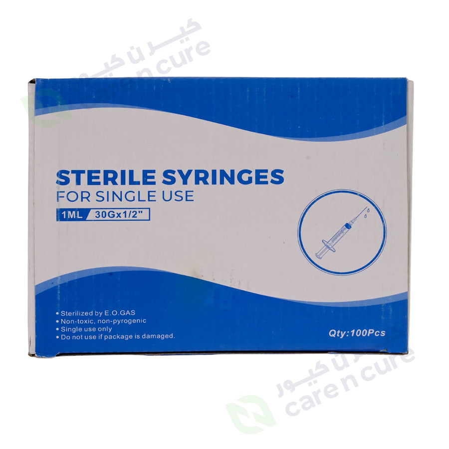 Sterile Syringe Dispossable 1 ml 100 Pieces