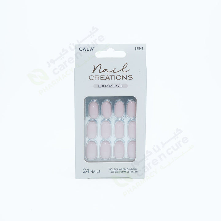 Cala Nail Crtns Exprs Oval Baby Pink Nail Kit 24 Pieces 