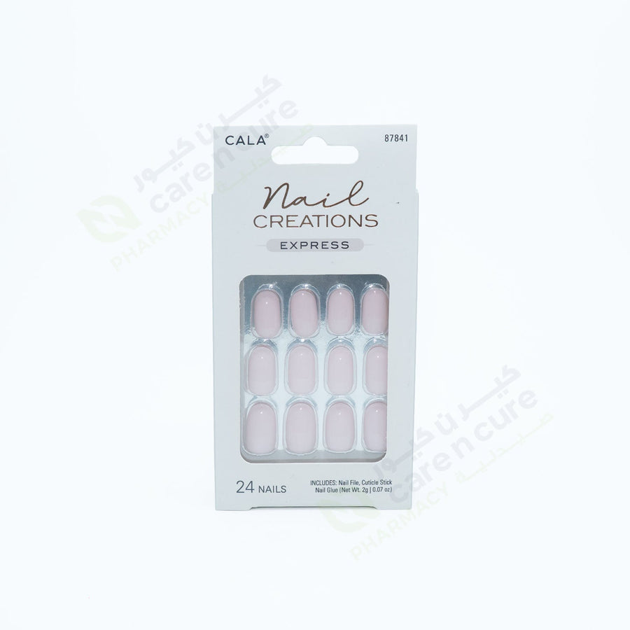 Cala Nail Crtns Exprs Oval Baby Pink Nail Kit 24 Pieces 