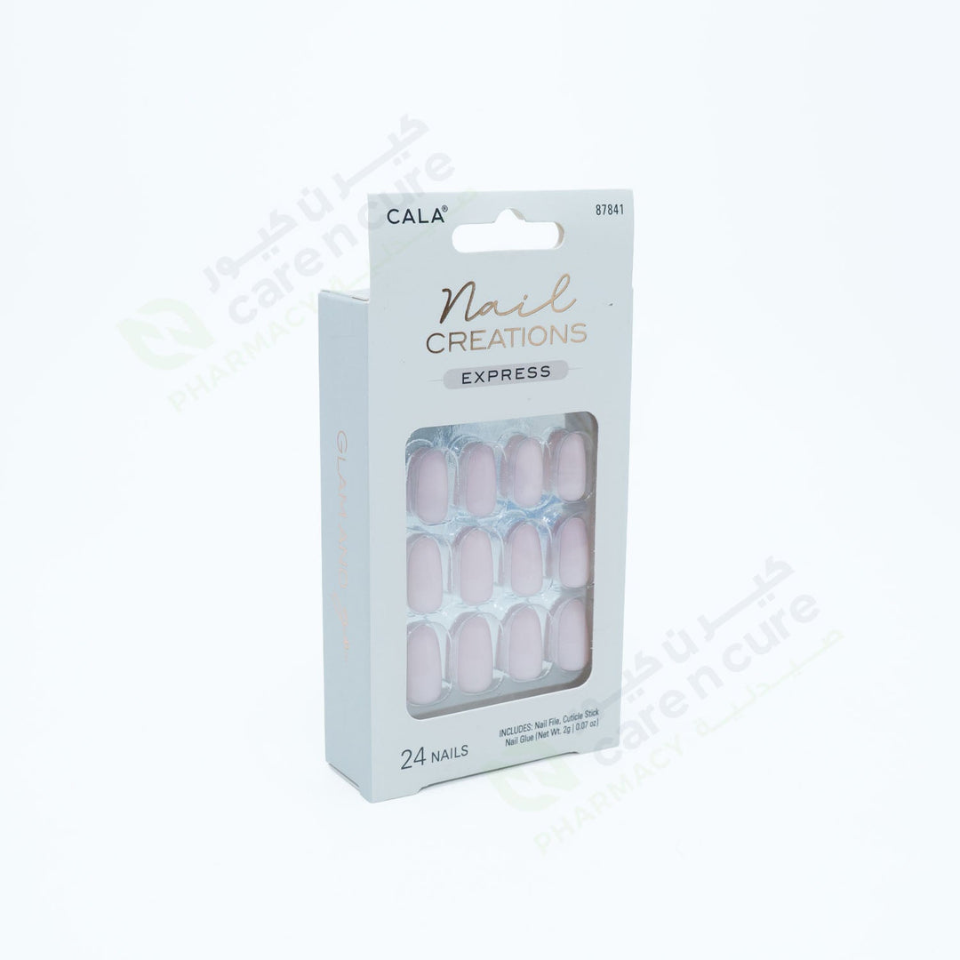 Cala Nail Crtns Exprs Oval Baby Pink Nail Kit 24 Pieces 