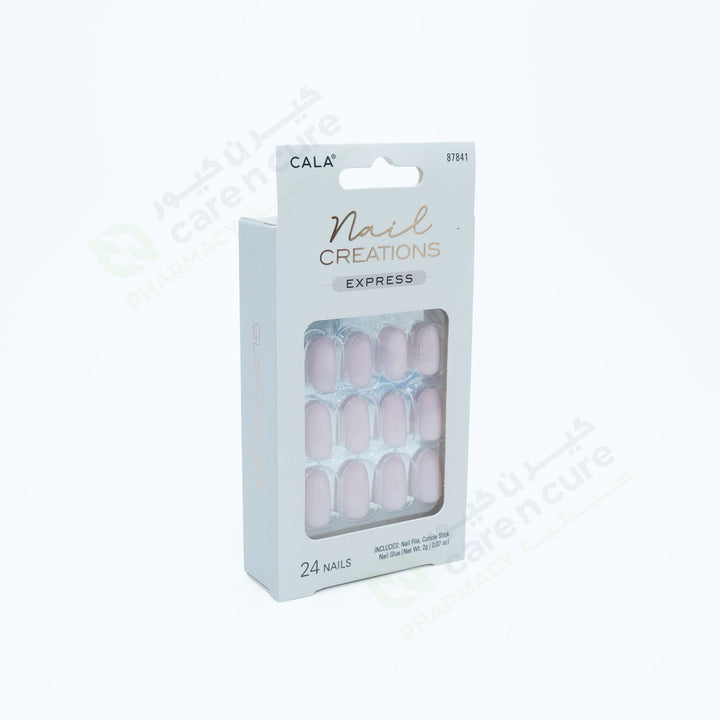 Cala Nail Crtns Exprs Oval Baby Pink Nail Kit 24 Pieces 
