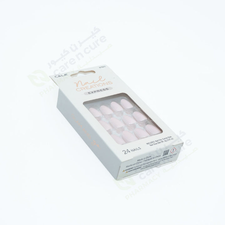 Cala Nail Crtns Exprs Oval Baby Pink Nail Kit 24 Pieces 