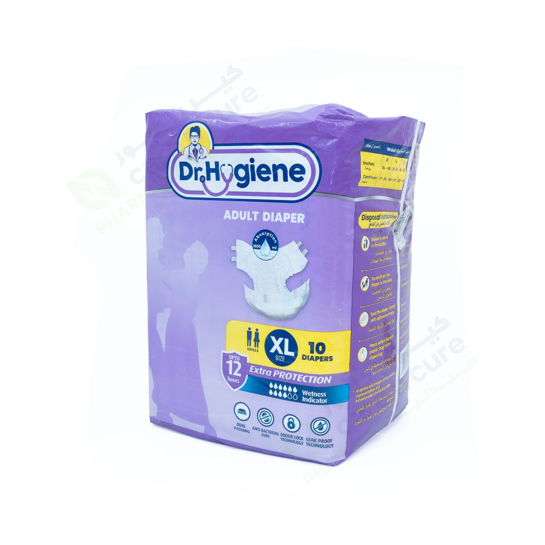Dr. Hygiene Adult Diaper Xl 10 Pieces Dr. Hygiene Adult Diaper Xl 10 Pieces