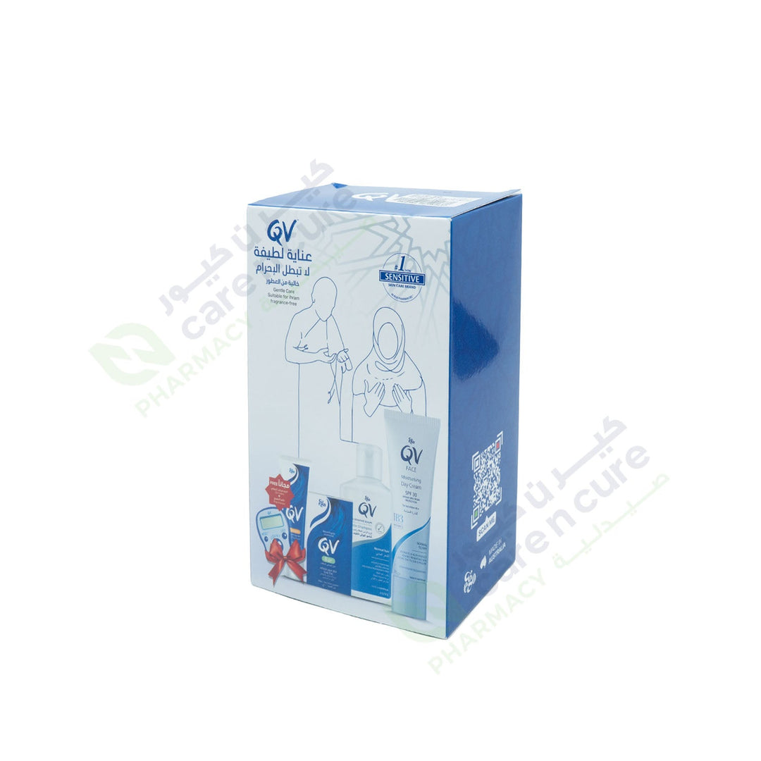Qv Hajj Kit (Bar + Shampoo 75G + Face Day Cream 75G + Cream 75G + Tasbeeh Counter) Qv Hajj Kit (Bar + Shampoo 75G + Face Day Cream 75G + Cream 75G + Tasbeeh Counter)
