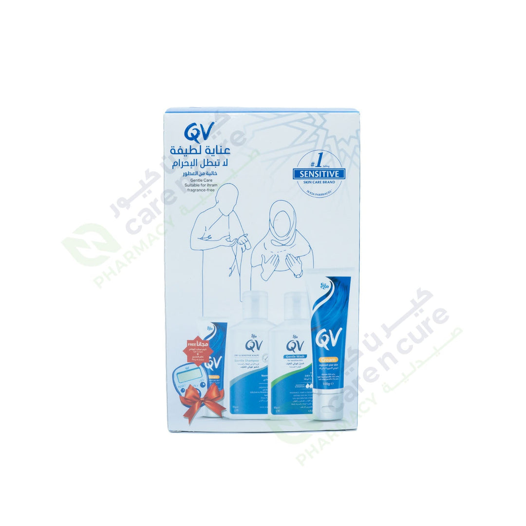 Qv Hajj Kit (Gentle Wash 90G + Shampoo 95G + Cream 100G + Cream 50G + Tasbeeh Counter) Qv Hajj Kit (Gentle Wash 90G + Shampoo 95G + Cream 100G + Cream 50G + Tasbeeh Counter)
