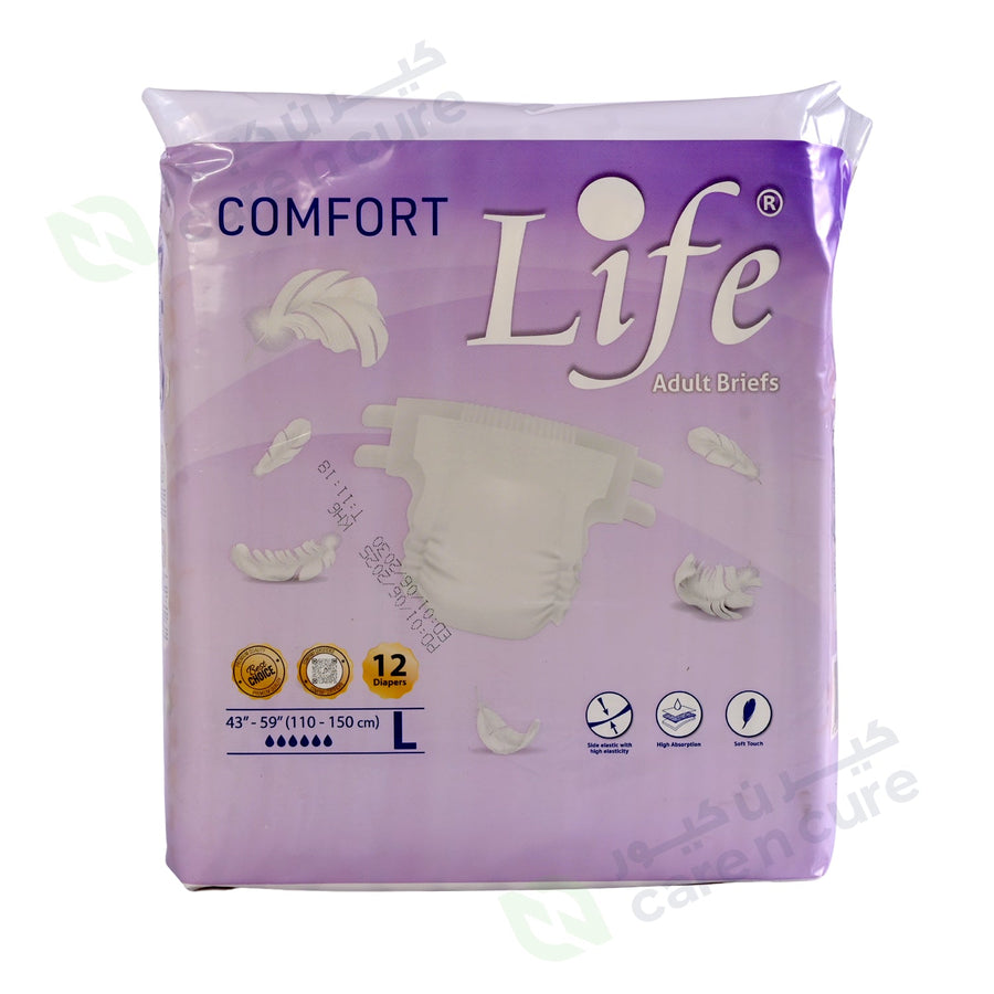 Life Adult Diapers Comfort 12 Pieces Large #1113