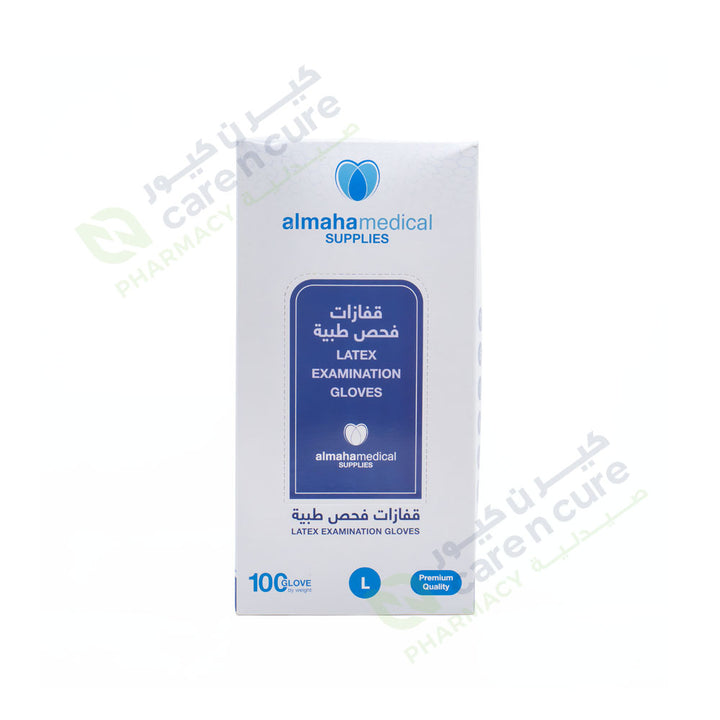 Almaha Latex Examination P/F Gloves Large 100'S