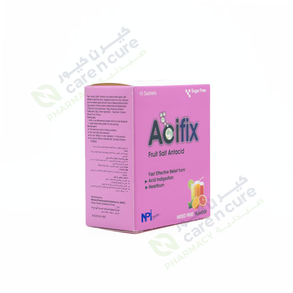 Acifix Fruit Salt Antacid Mixed Fruit 10 Pieces 