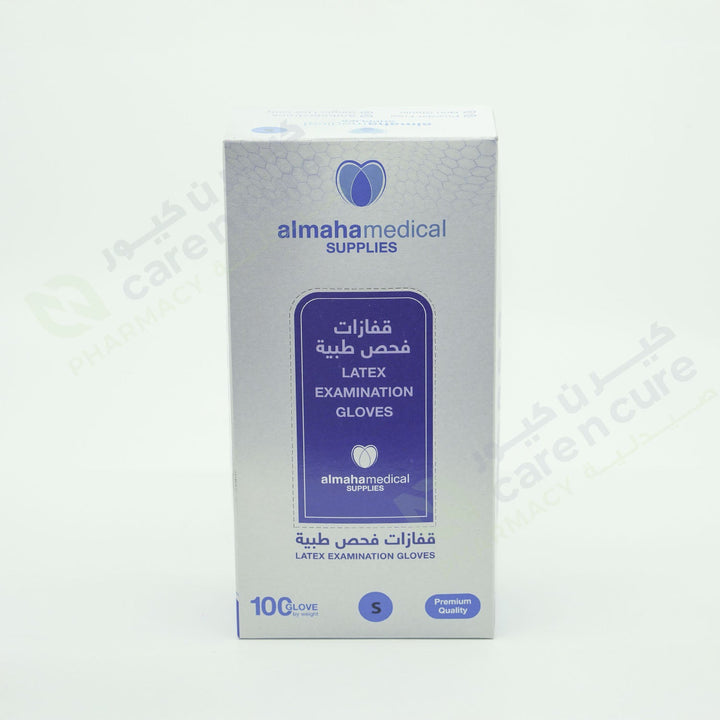 Almaha Latex Examination P/F Gloves Small 100 Pieces