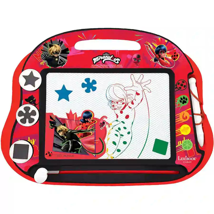 Lexibook - Miraculous Magnetic Multicolor Drawing Board A5 W/Accessories