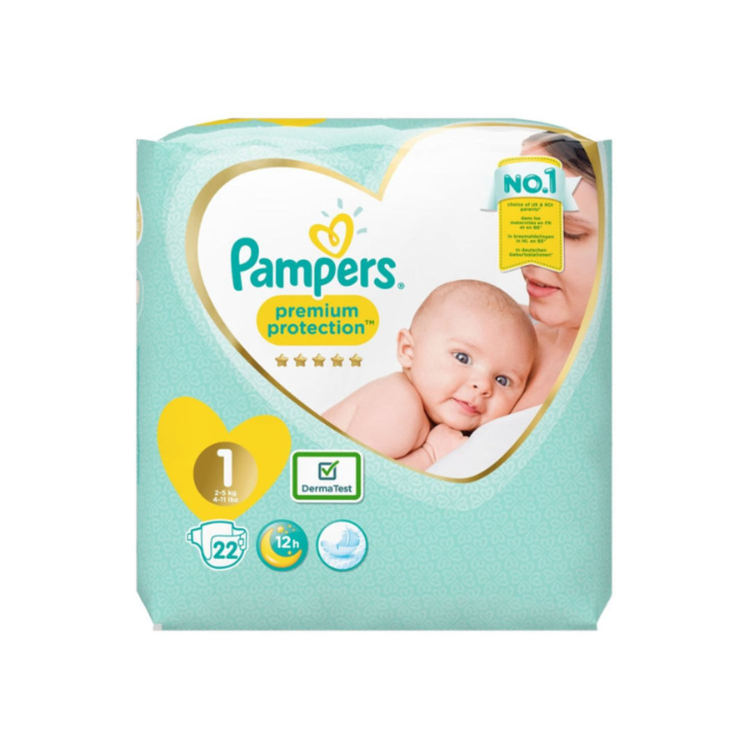 Pampers Premium Protection Size 1 (2-5 Kg), 22 Diapers