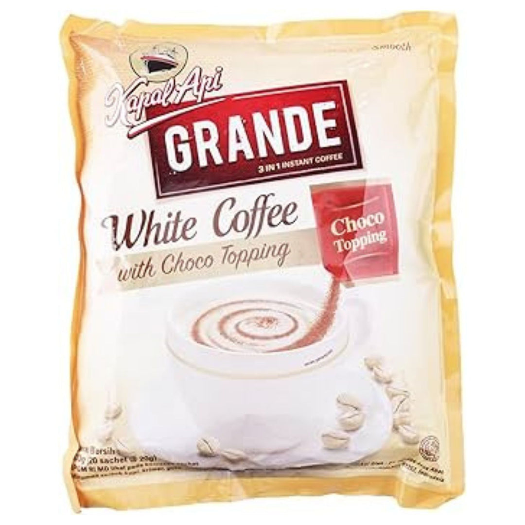 Kapal Api Instant Coffee Grand White 3 In 1 Bag 20gm (20 Pieces)