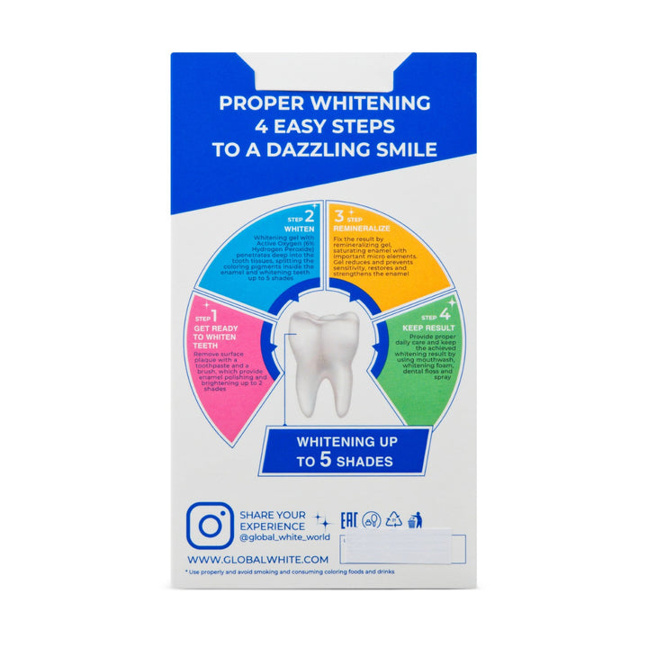 Global White Teeth Whiten Strips 7 Days