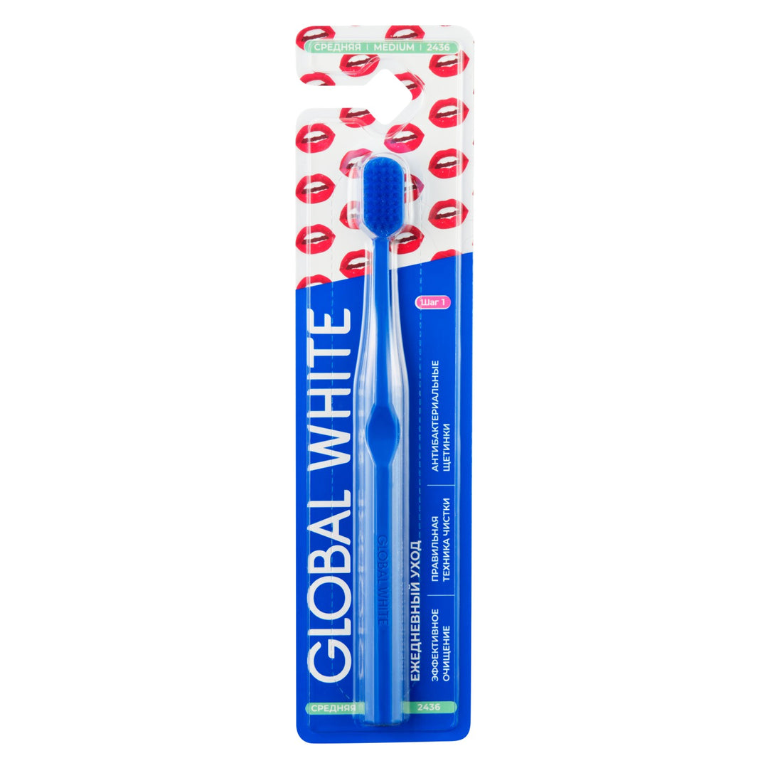 Global White Toothbrush Medium-2436 Global White Toothbrush Medium-2436